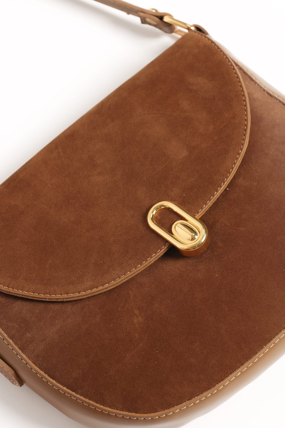 Rowena Crossbody Bag - Brown Suede