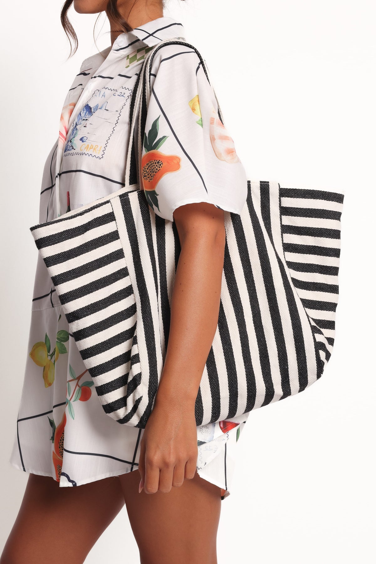 Savannah Beach Bag - Black Stripe