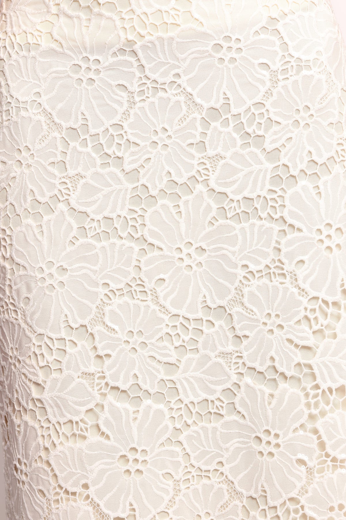 Mika Floral Lace Maxi Skirt - White