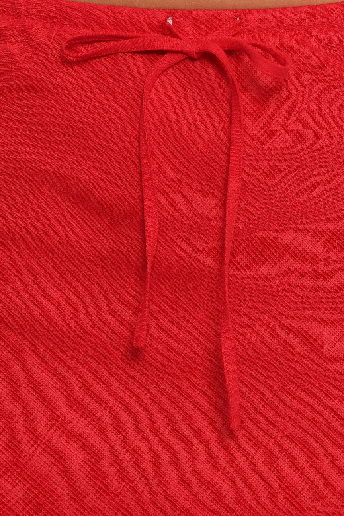Sonni Linen Mini Skirt - Red