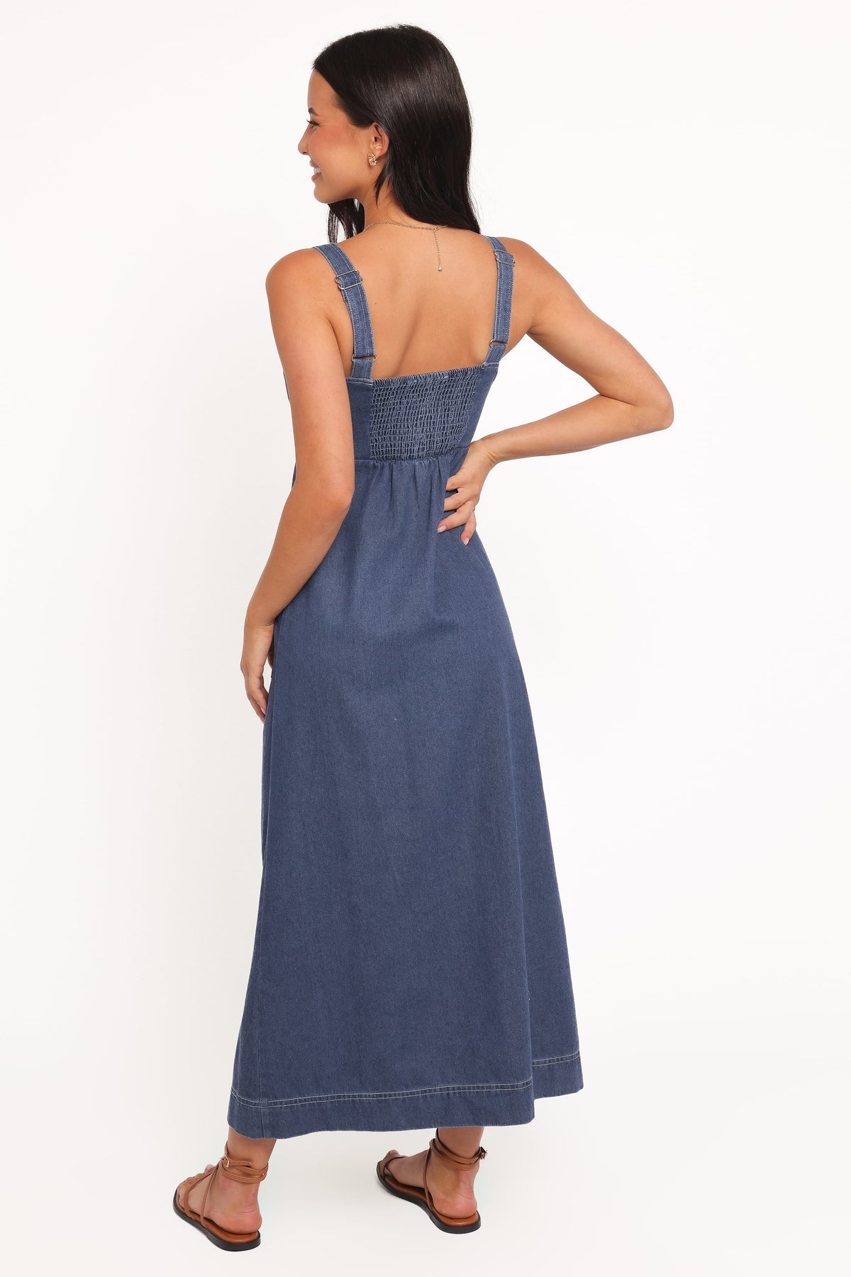 Bettie Midi Dress - Mid Blue Denim