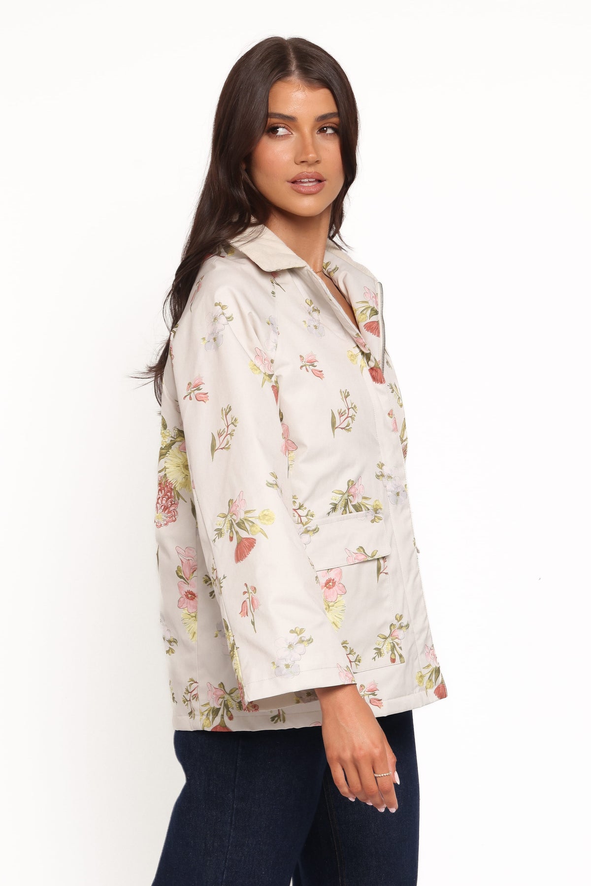 Danica Barn Jacket - Khaki Floral