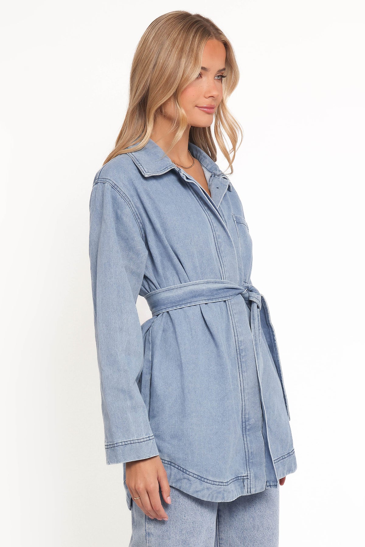 Donovan Denim Tie Jacket - Light Denim