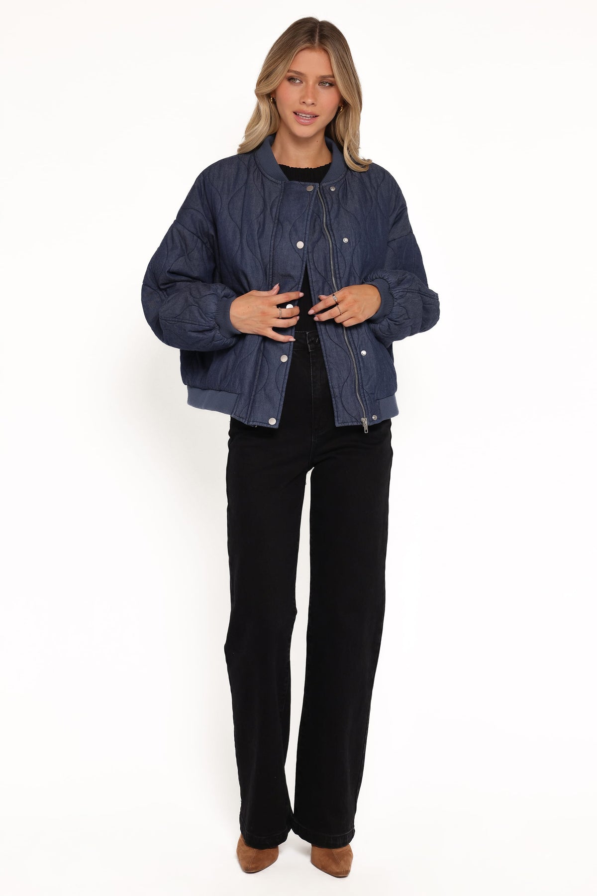 Keah Quilted Jacket - Navy