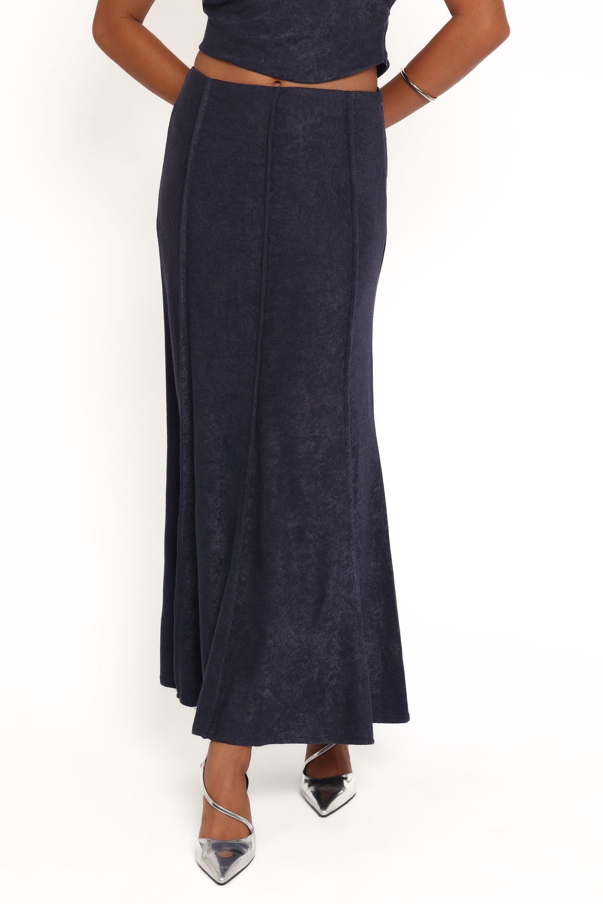 Aria Maxi Skirt Set - Denim Blue
