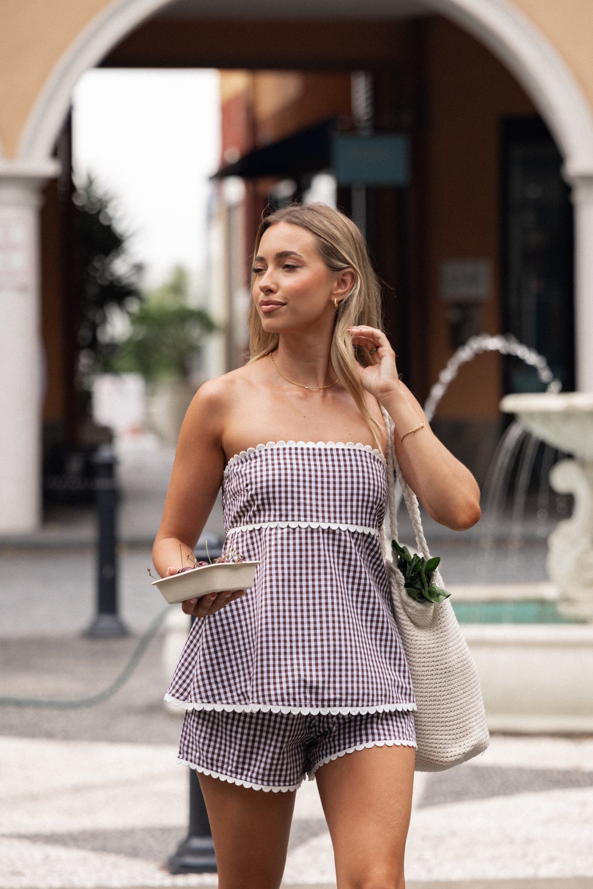 Kyle Two Piece Set - Chocolate Gingham