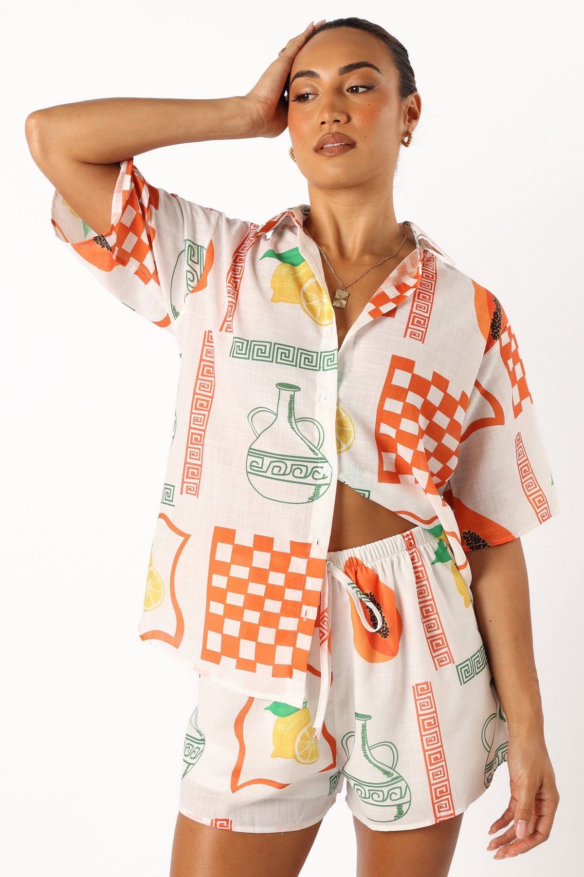 Piccolo Short Set - White Orange