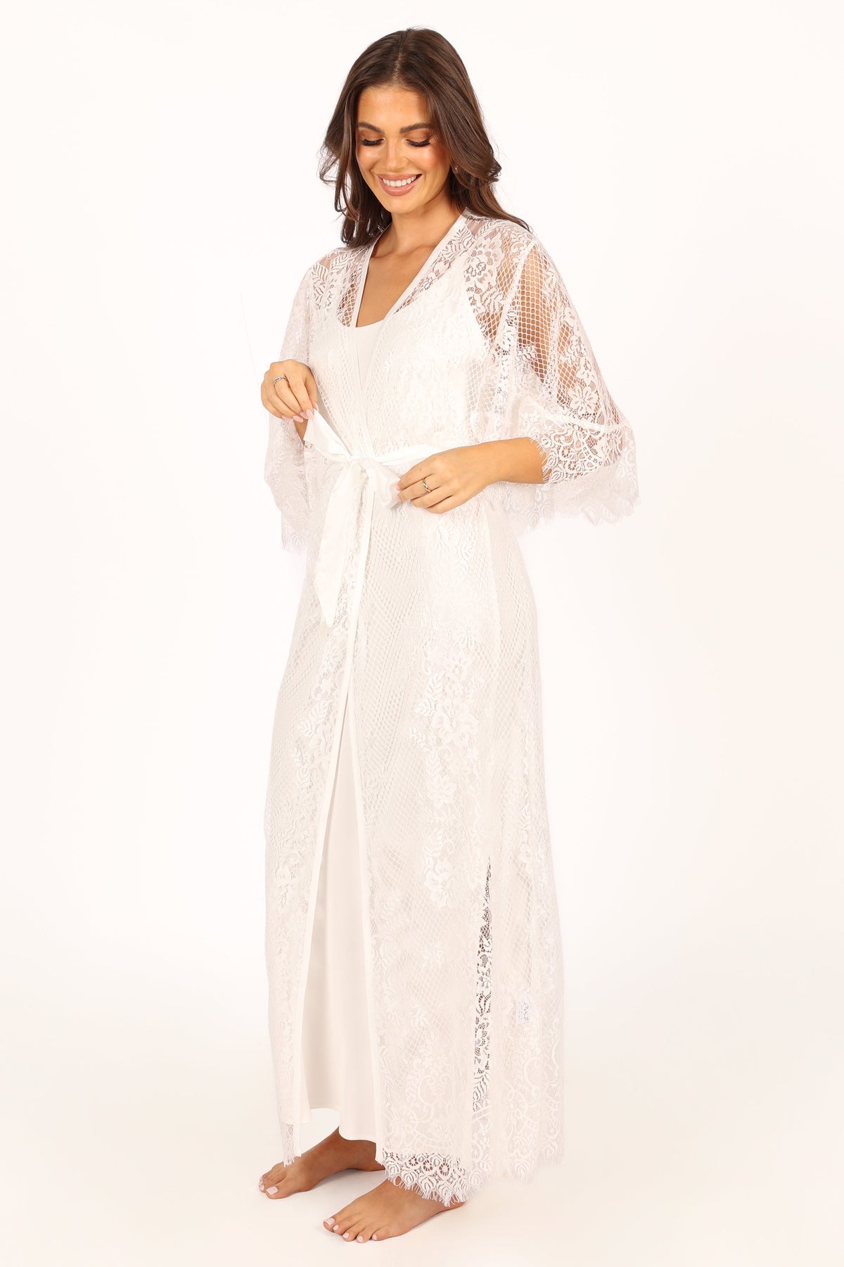 Nephele Lace Bridal Robe - Ivory