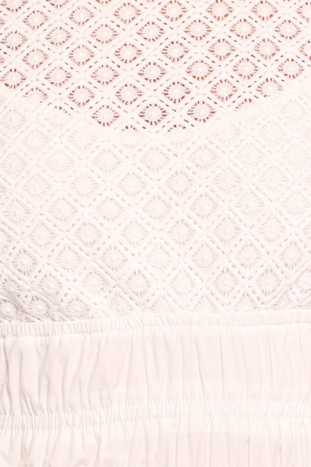 Riven Shirred Top - White