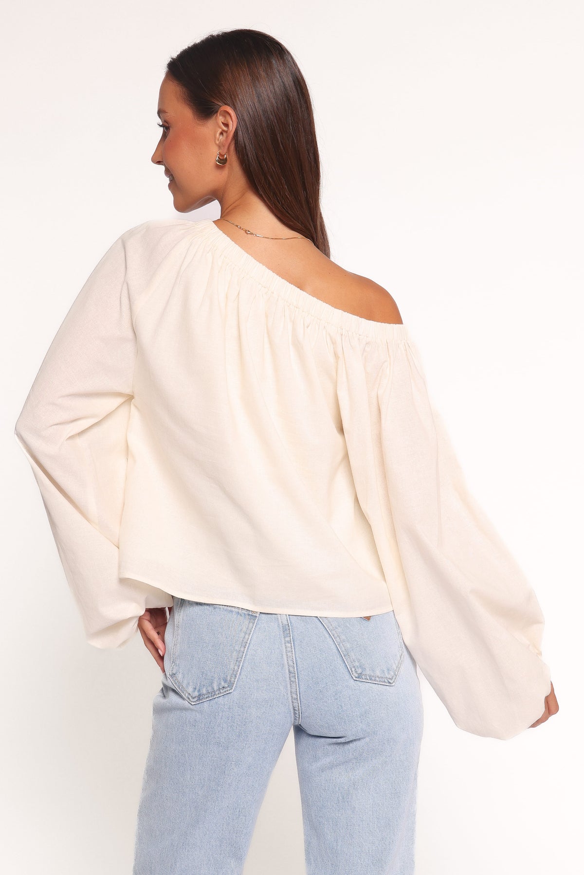 Zion Off Shoulder Long Sleeve Top - Ivory
