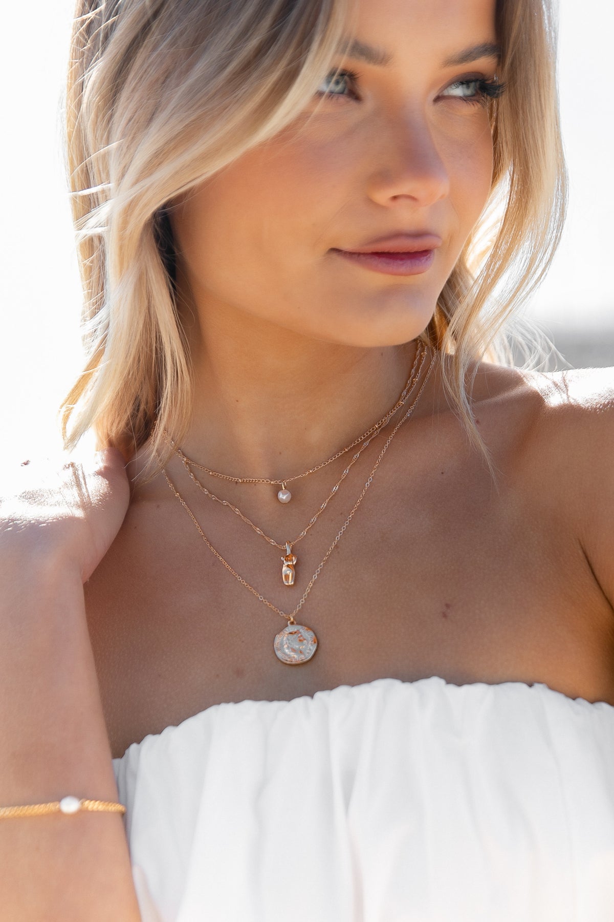 Enchante 5 Layer Necklace Set - Gold