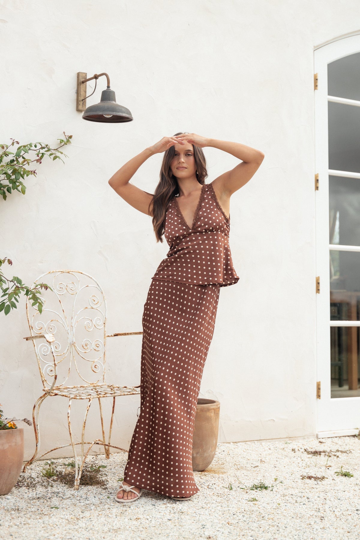 Velman Skirt - Brown Polka Dot