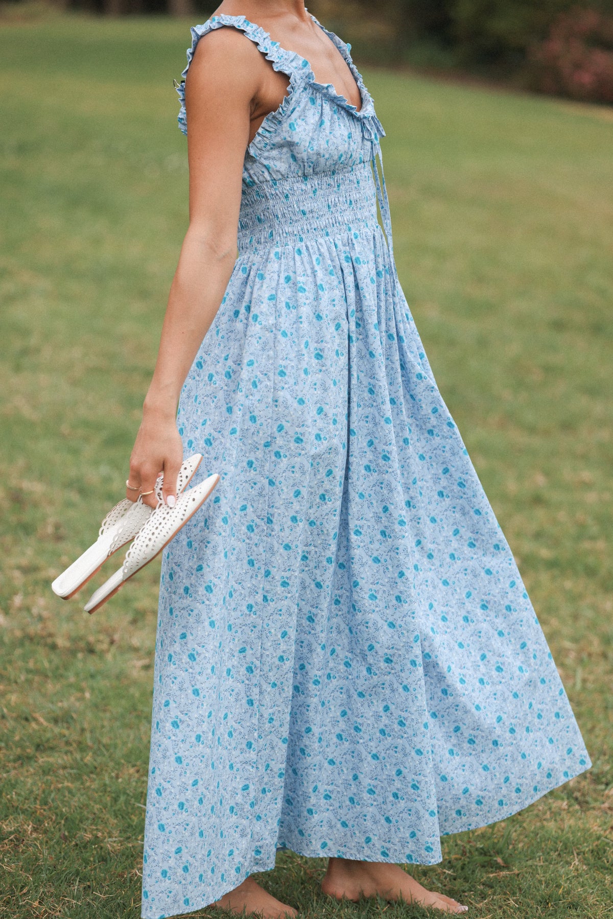 Marlena Midi Dress - Blue Floral