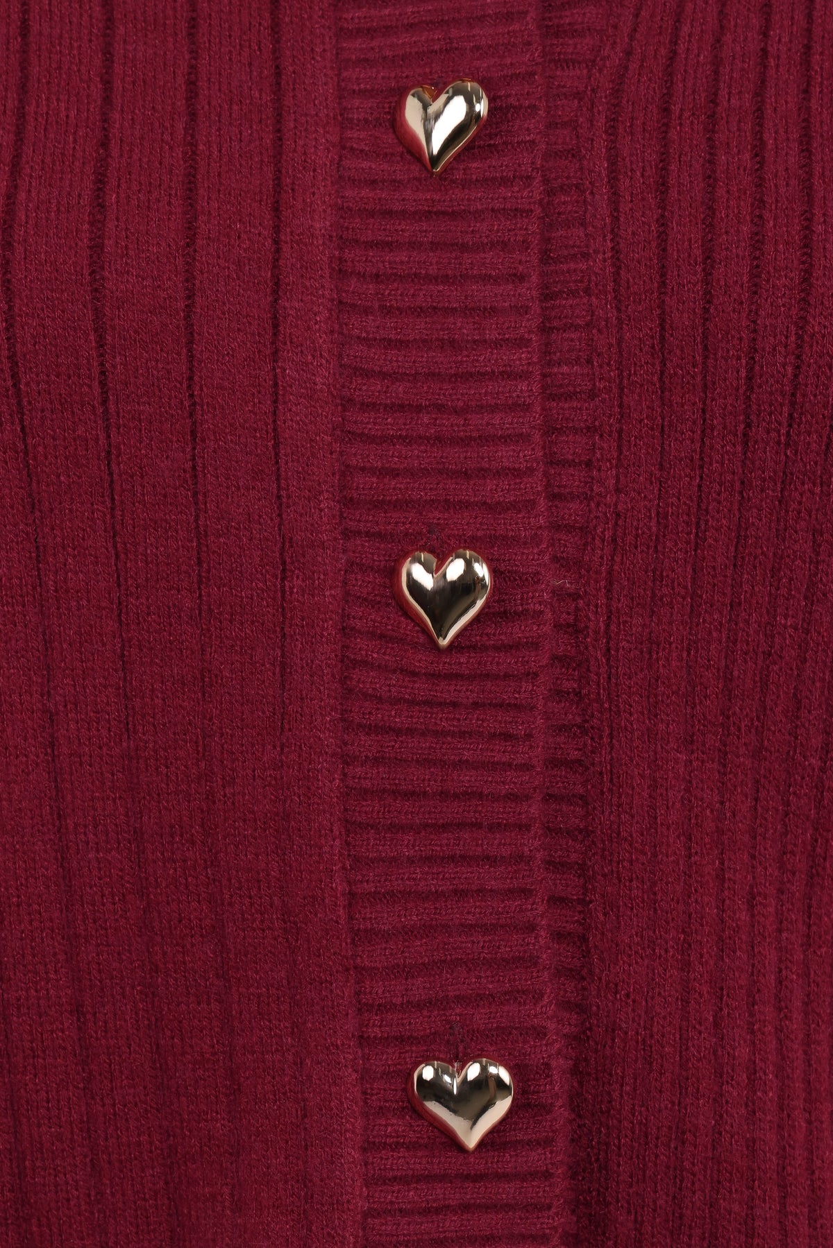 Loulani Heart Button Cardigan - Cherry