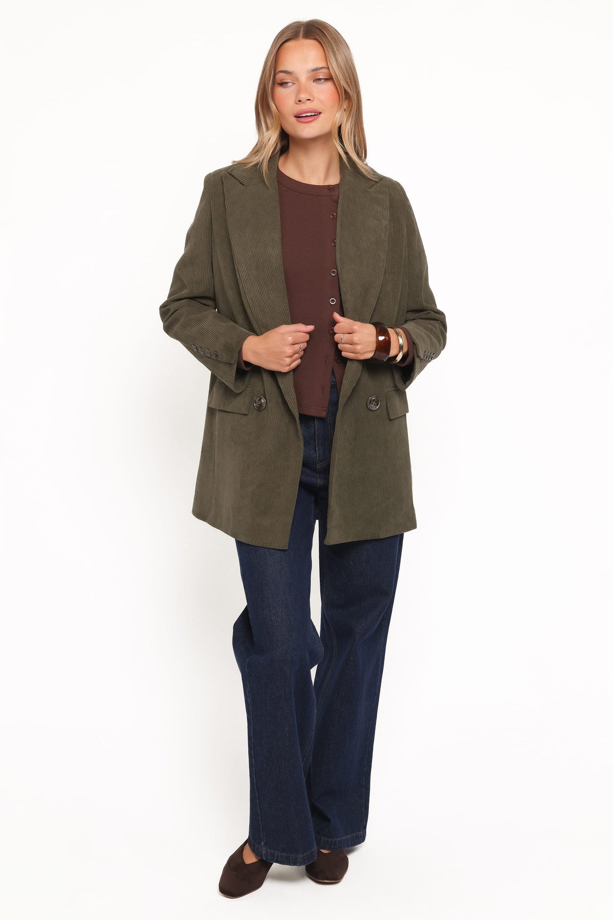 Madi Corduroy Blazer - Olive