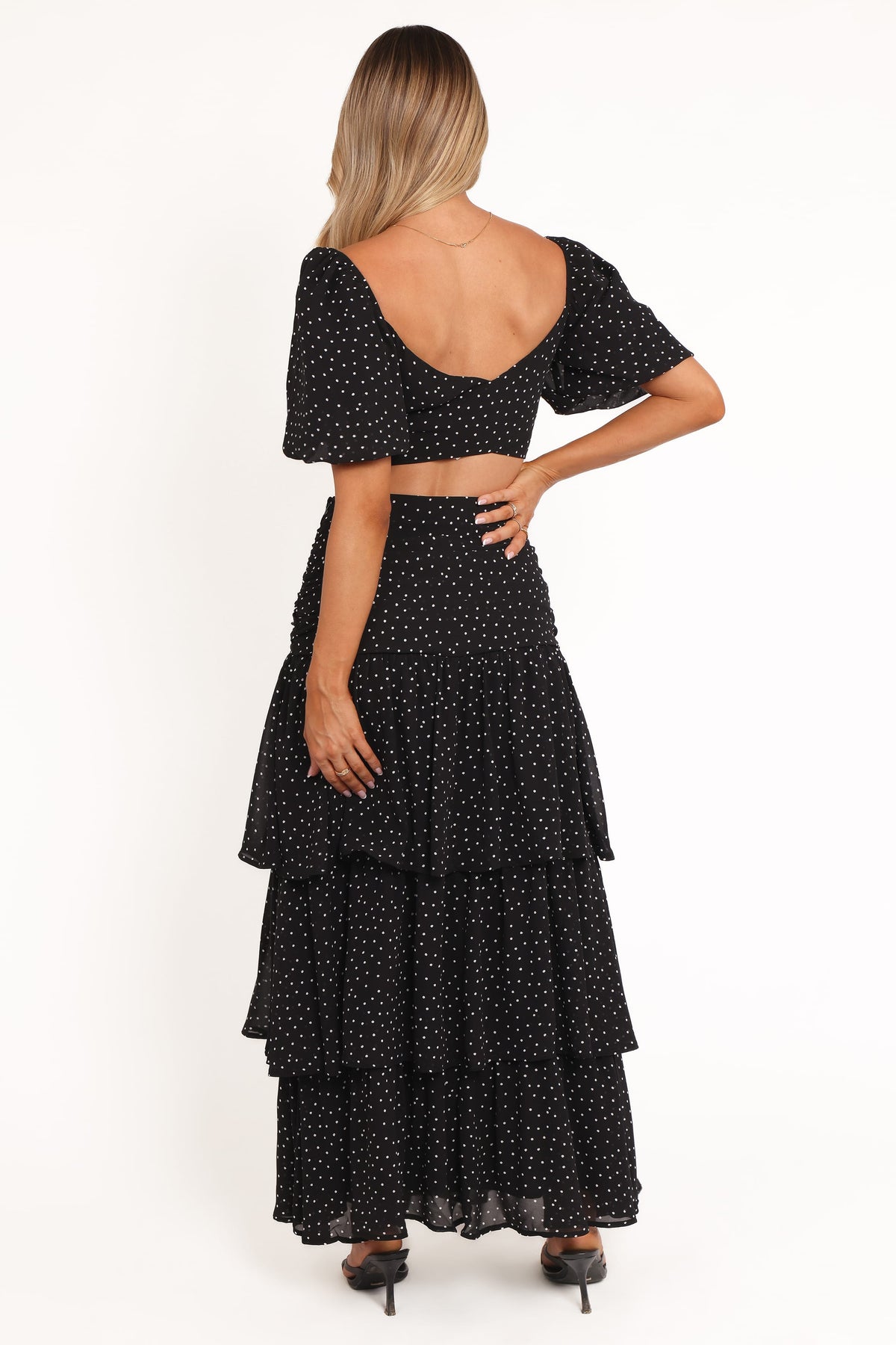 Selina Skirt Set - Black Polka Dot