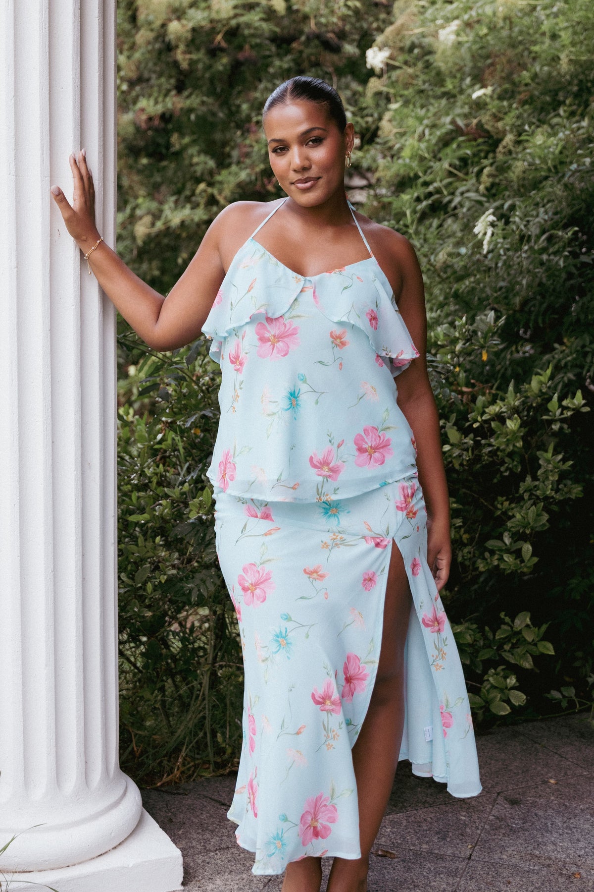 Valeria Skirt Set - Blue Floral