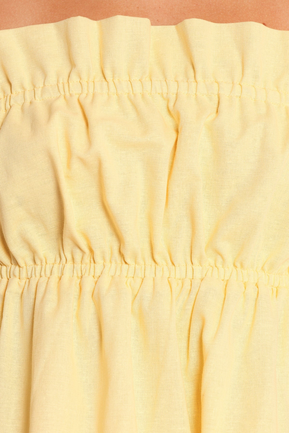 Ember Strapless Tunic Top - Butter Yellow