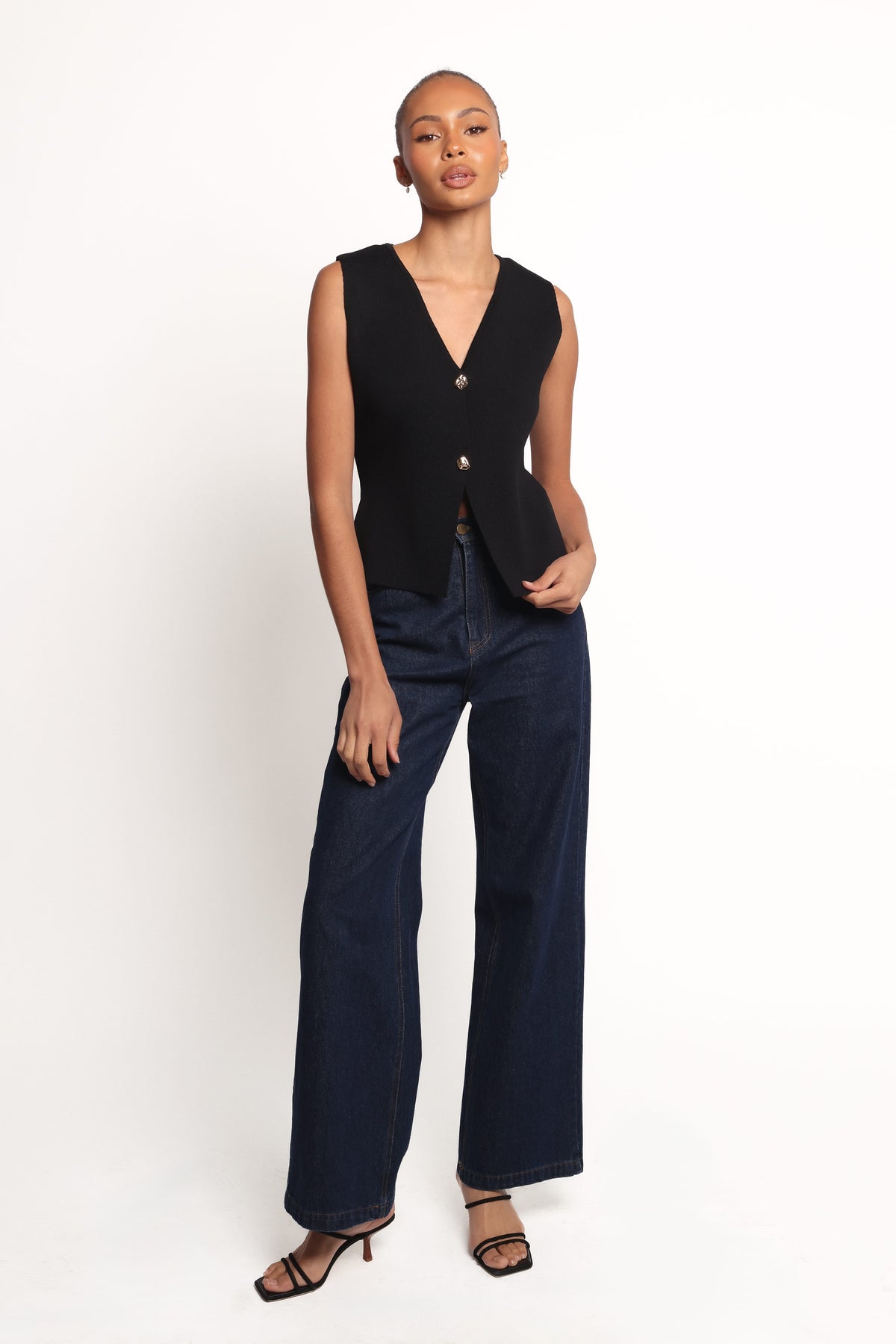 Everlee Knit Vest Top - Black