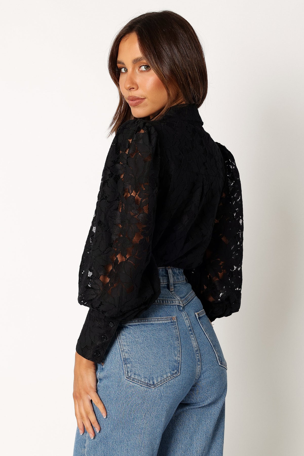 Tadeo Lace Shirt - Black