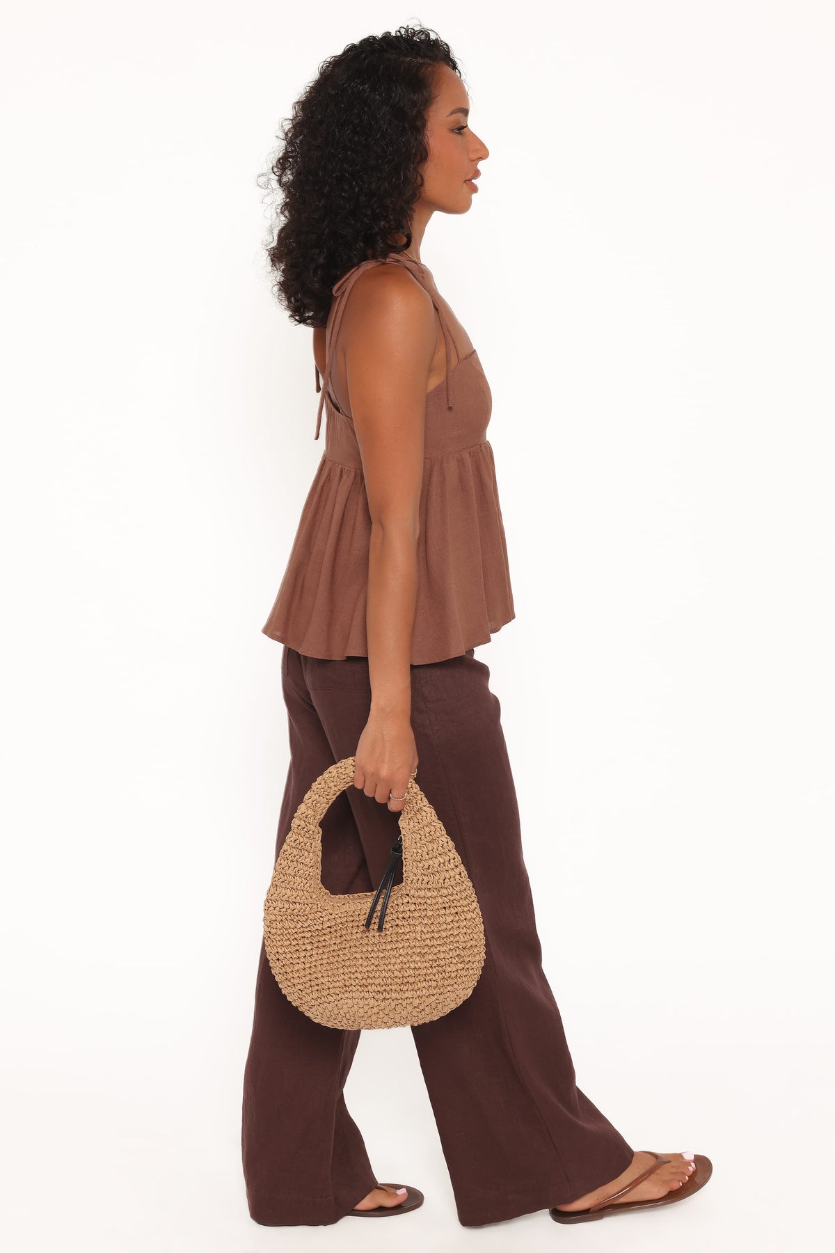 Zephyra Baby Doll Top - Brown